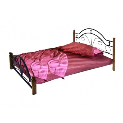 Кровать Bed Metal Диана (деревянные ножки)