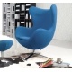 Кресло барное Grupo SDM Эгг (ткань синяя)